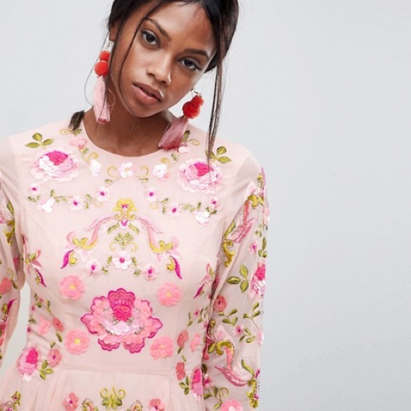 ASOS Embellished Floral Dress - Picture 2 of 8